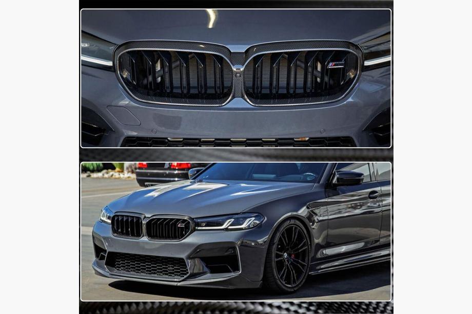 BMW 5 серія G30/G31 2017-2023 рр. Обведення решітки (2021-2023, Карбон) Фото 4