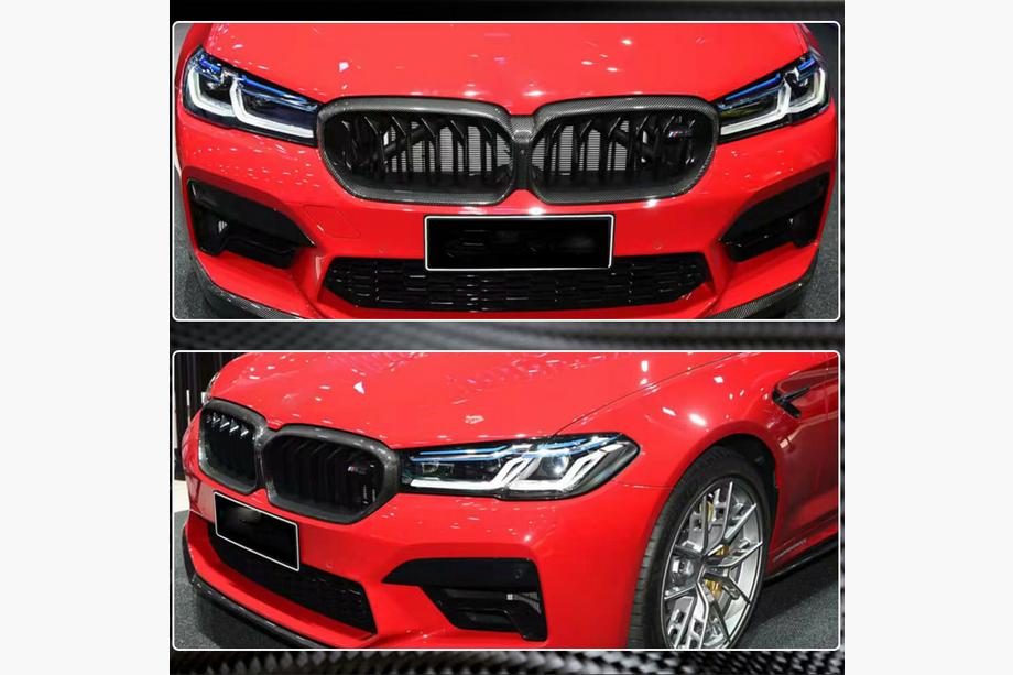 BMW 5 серія G30/G31 2017-2023 рр. Обведення решітки (2021-2023, Карбон) Фото 5