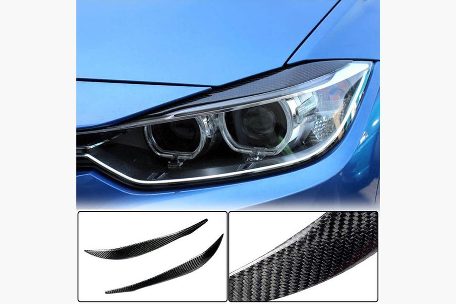 BMW 3 серія F30/F31 2012-2019 рр. Вії на фари V2 (для F30, Карбон) Фото 1