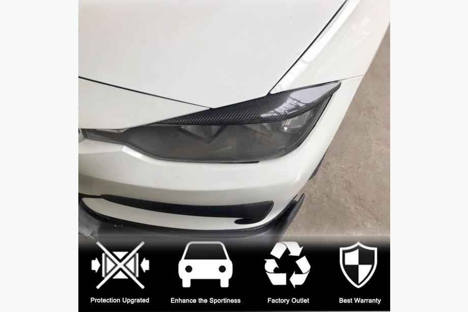 BMW 3 серія F30/F31 2012-2019 рр. Вії на фари V2 (для F30, Карбон) Фото 4