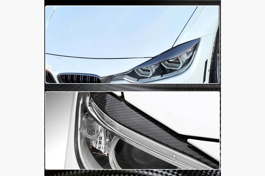 BMW 3 серія F30/F31 2012-2019 рр. Вії на фари V2 (для F30, Карбон) Фото 6