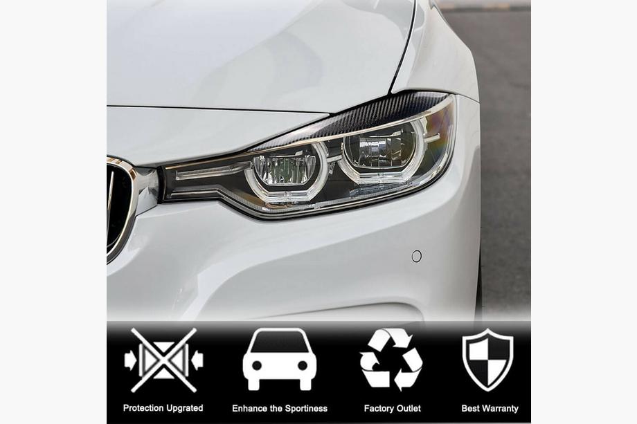 BMW 3 серія F30/F31 2012-2019 рр. Вії на фари V2 (для F30, Карбон) Фото 8