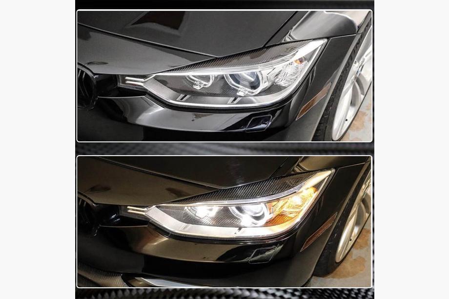 BMW 3 серія F30/F31 2012-2019 рр. Вії на фари V2 (для F30, Карбон) Фото 10
