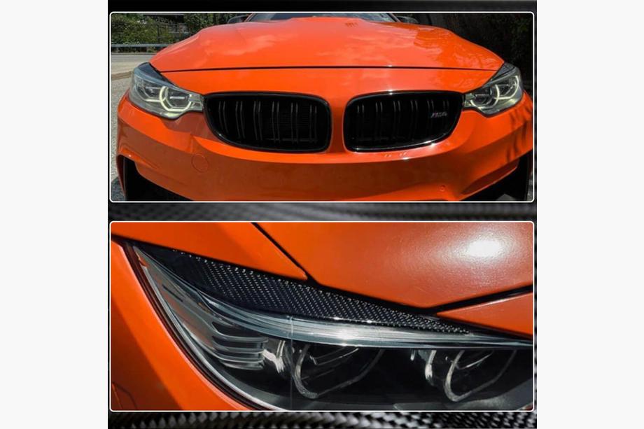 BMW 4 серія F32/F33/F36 2012-2020 рр. Вії на фари V1 (Карбон) Фото 3
