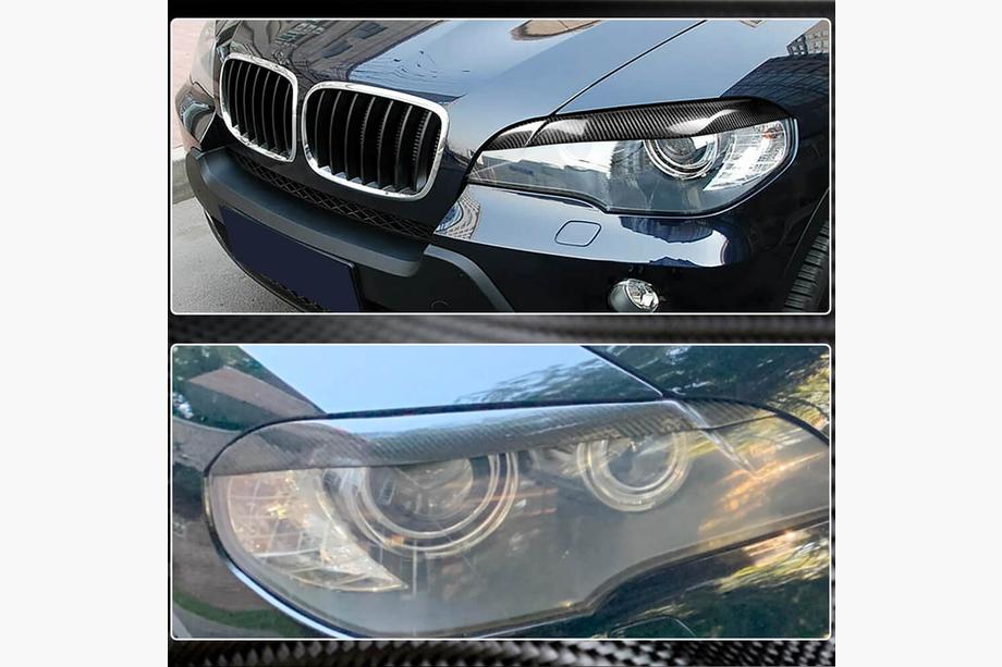 BMW X5 E70 2007-2013 рр. Вії на фари (Карбон) Фото 3