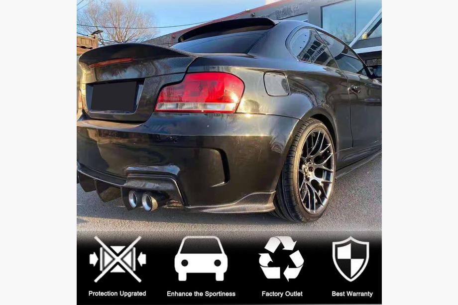 BMW 1 серія E81/E82/E87/E88 2004-2011 рр. Накладки на задній бампер Flap (для E82 1M, Карбон) Фото 2