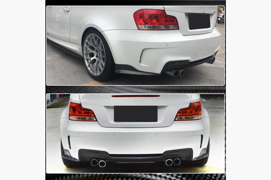BMW 1 серія E81/E82/E87/E88 2004-2011 рр. Накладки на задній бампер Flap (для E82 1M, Карбон) Фото 4