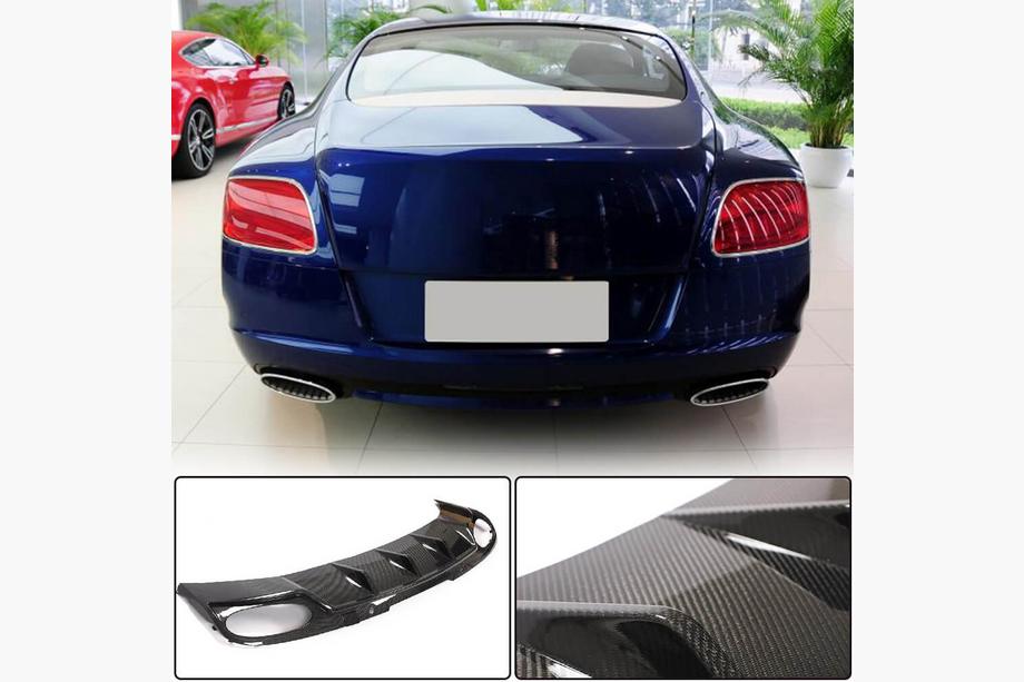 Bentley Continental GT 2011-2018 рр. Дифузор заднього бампера (Карбон) Фото 1