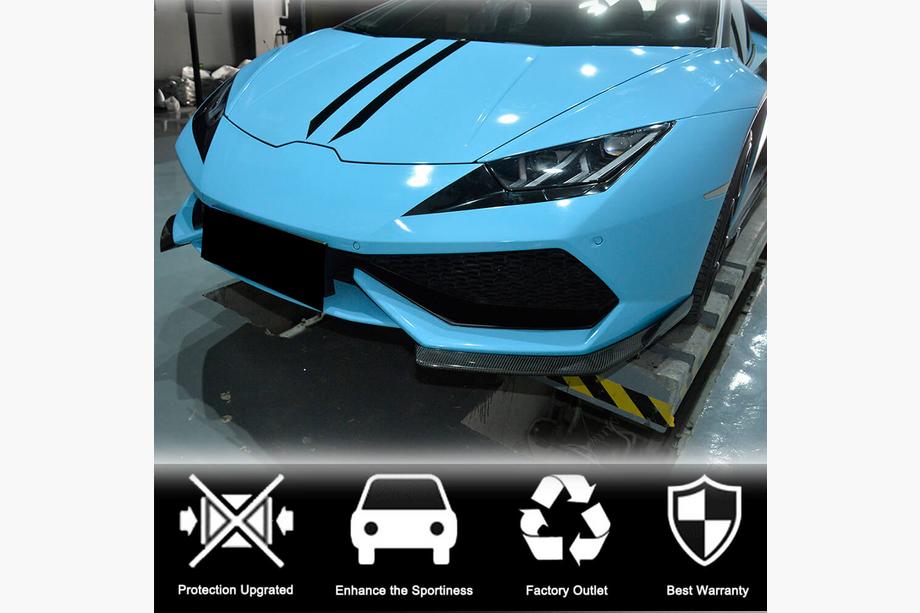 Lamborghini Huracan 2014- рр. Накладки на передній бампер Flap V1 (Карбон) Фото 7
