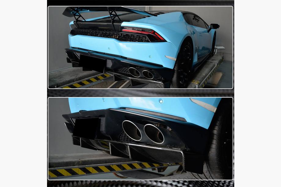 Lamborghini Huracan 2014- рр. Дифузор заднього бампера V1 (Карбон) Фото 4