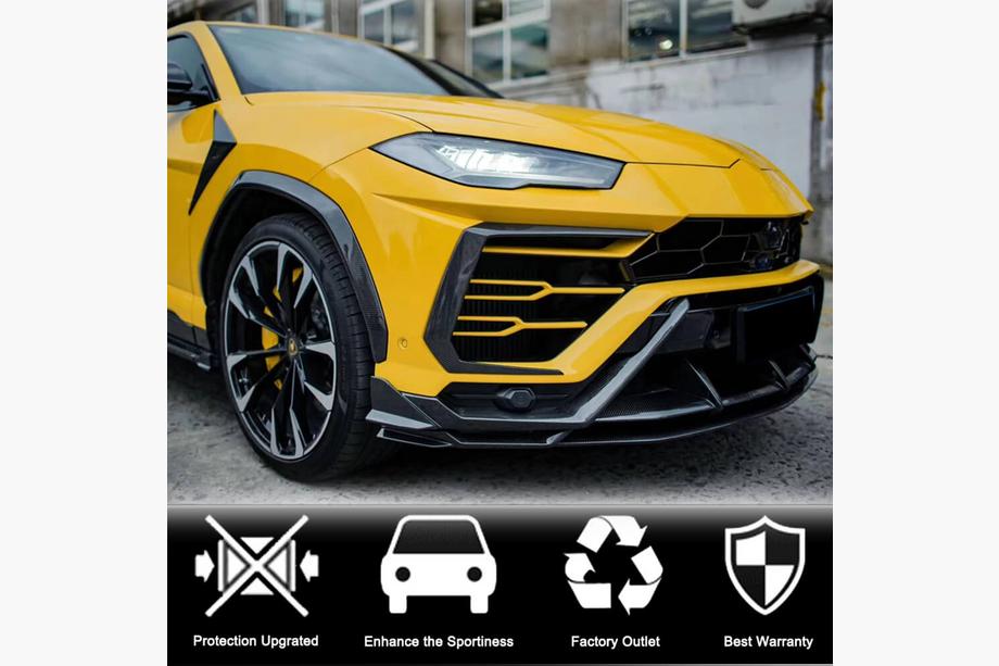 Lamborghini Urus 2018- рр. Накладки на передній бампер Flap (Сухий карбон) Фото 3
