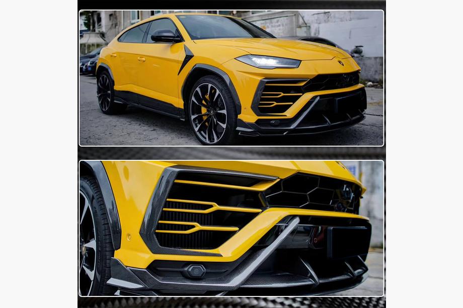 Lamborghini Urus 2018- рр. Накладки на передній бампер Flap (Сухий карбон) Фото 5