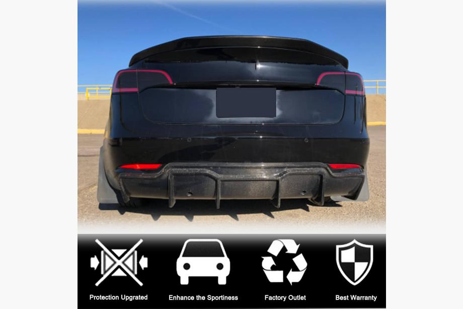 Tesla Model 3 2017- рр. Дифузор заднього бампера Карбон V2 (2016-2022) Фото 3