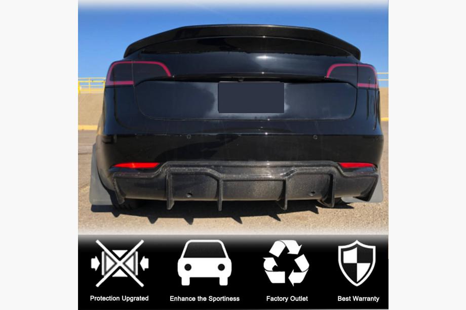 Tesla Model 3 2017- рр. Дифузор заднього бампера FRP V5 (2016-2022) Фото 2