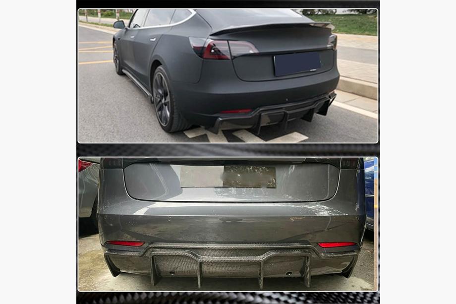 Tesla Model 3 2017- рр. Дифузор заднього бампера FRP V5 (2016-2022) Фото 3