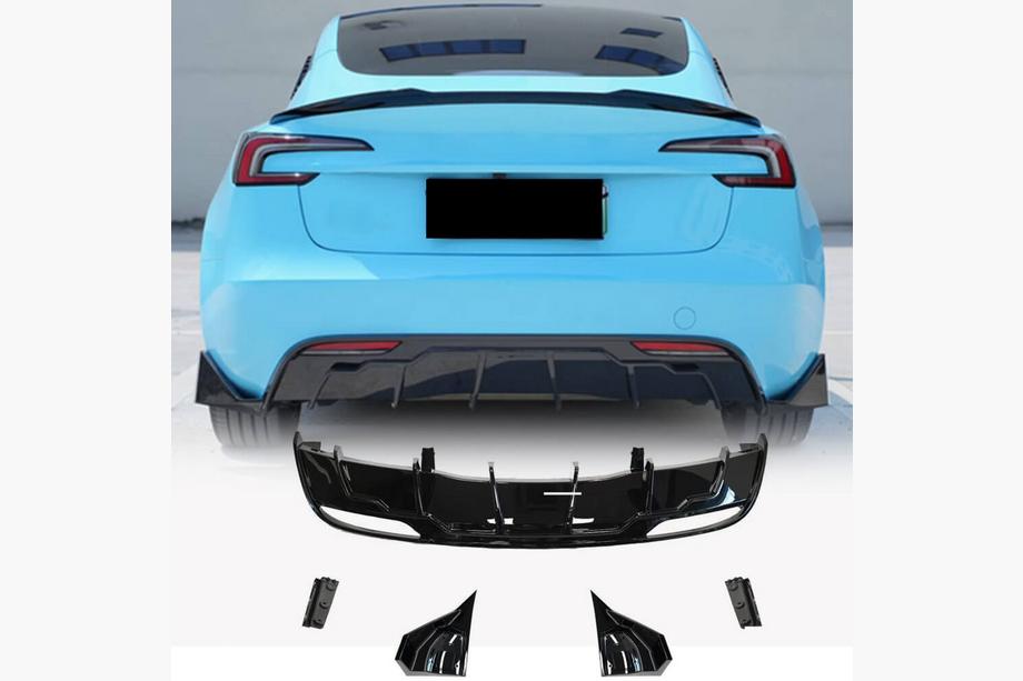 Tesla Model 3 2017- рр. Дифузор заднього бампера ABS V6 Image