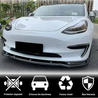 Накладка на передній бампер Lip V5 (2017-2023, Карбон) Tesla Model 3 2017- рр. фото 2