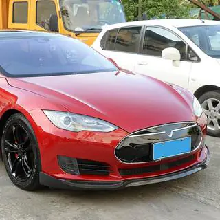 Накладка на передній бампер Lip V1 (2012-2016, Карбон) Tesla Model S 2012- рр. фото 1