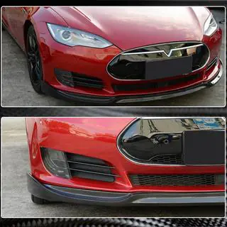 Накладка на передній бампер Lip V1 (2012-2016, Карбон) Tesla Model S 2012- рр. фото 3