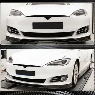 Накладка на передній бампер Lip (2016-2021, Карбон) Tesla Model S 2012- рр. фото 3
