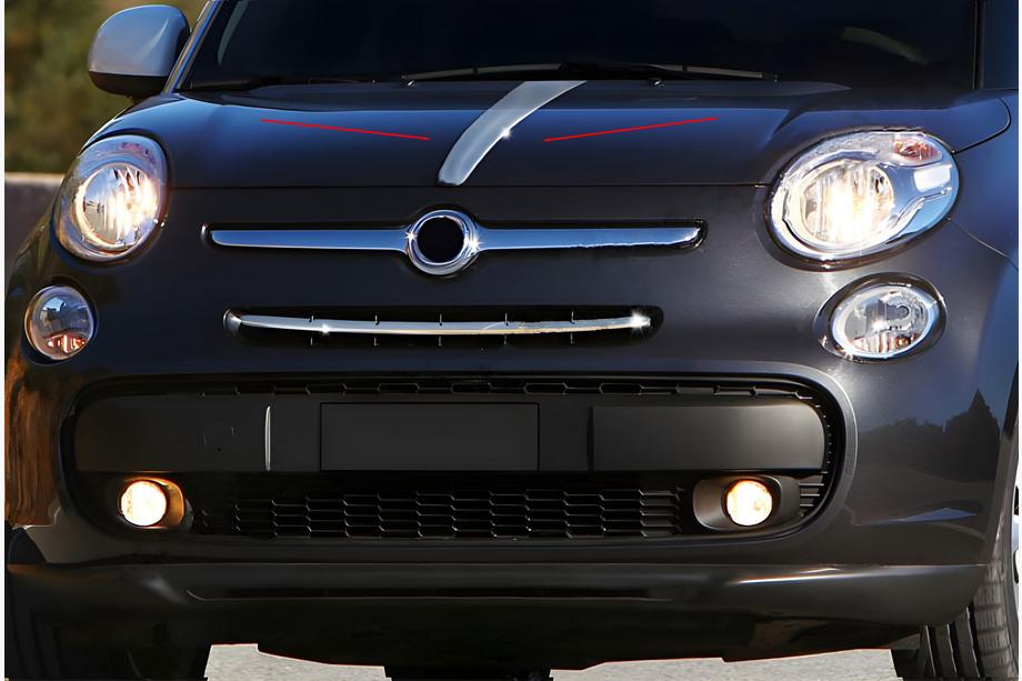 Fiat 500/500L 2013-2022 рр. Смужка на капот (нерж.) Image