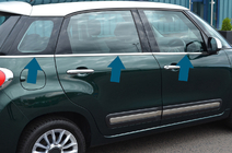 Fiat 500/500L 2013-2022 рр. Молдинг скла (6 шт, нерж.) фото 2