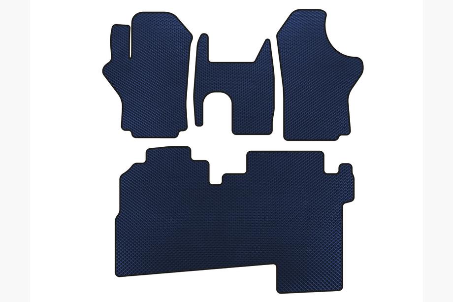 Hyundai H200, H1, Starex 1998-2007 рр. Килимки EVA (2004-2007, 2 ряди, 8-ми місний, Синій) Image