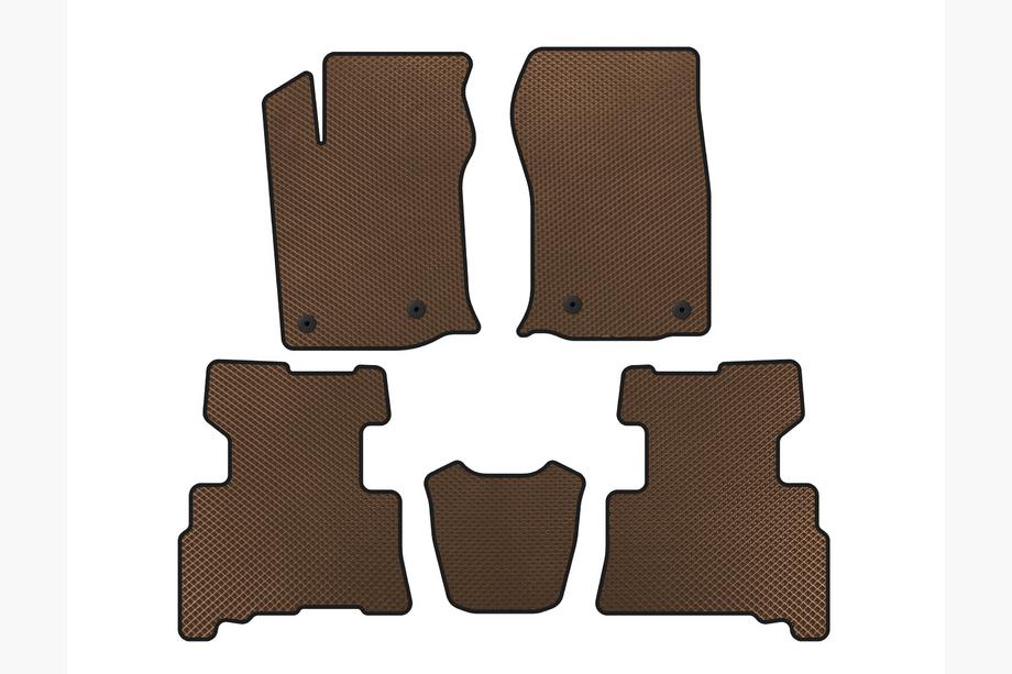 Toyota 4Runner 2009-2024 рр. Килимки EVA (2 ряди, 2014-2024, 7-ми місний, Коричневий) Фото 1