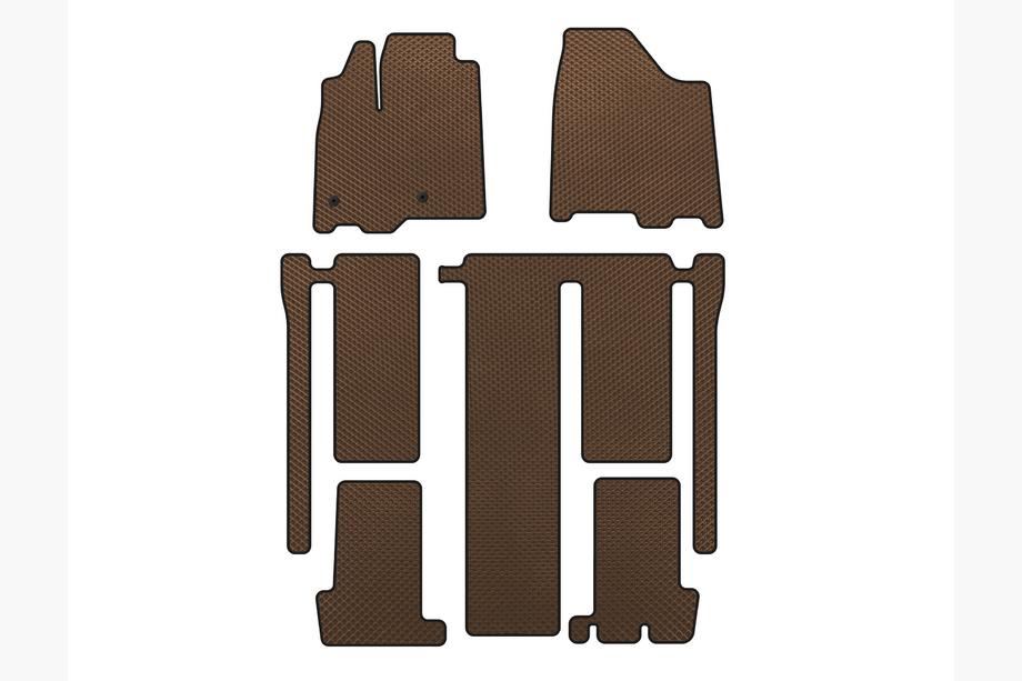 Toyota Sienna 2010-2020 рр. Килимки EVA (3 ряди, Коричневий) Image