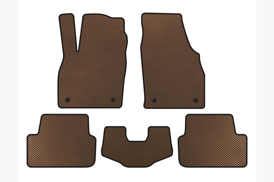 Volkswagen Polo 2017- рр. Килимки EVA (HB, Коричневий) Image