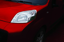 Peugeot Bipper 2008-2017 рр. Накладки на фари (2 шт., нерж) фото 1