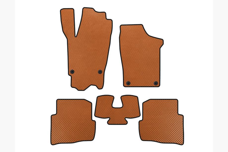 Volkswagen Fox 2003-2021 рр. Килимки EVA (HB, 3-х дверний, Помаранчевий) Image