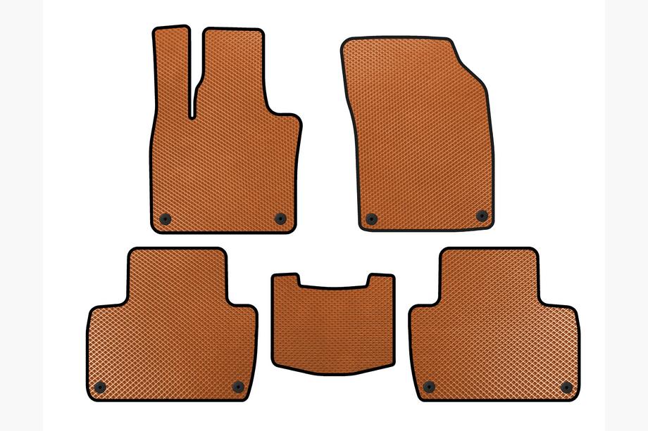 Volvo XC90 2015- рр. Килимки EVA (2 ряди, Помаранчевий) Image