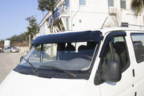 Ford Transit 1991-2000 рр. Козирьок на лобове скло (чорний глянець, 5мм) фото 3