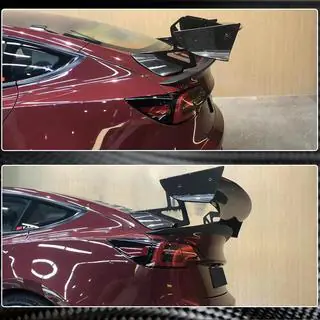 Спойлер V6 (2017-2023, Карбон) Tesla Model 3 2017- рр. фото 3