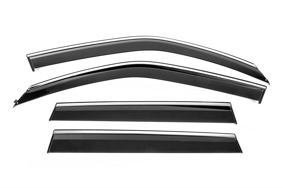 Subaru Forester 2008-2013 рр. Вітровики з хромованим молдингом Niken Luxury (4 шт) Image