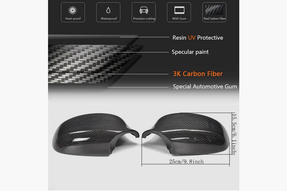BMW 3 серія E90/E91 2005-2011 рр. Кришки дзеркала (для E90/E91 2008-2011, Карбон) Фото 5