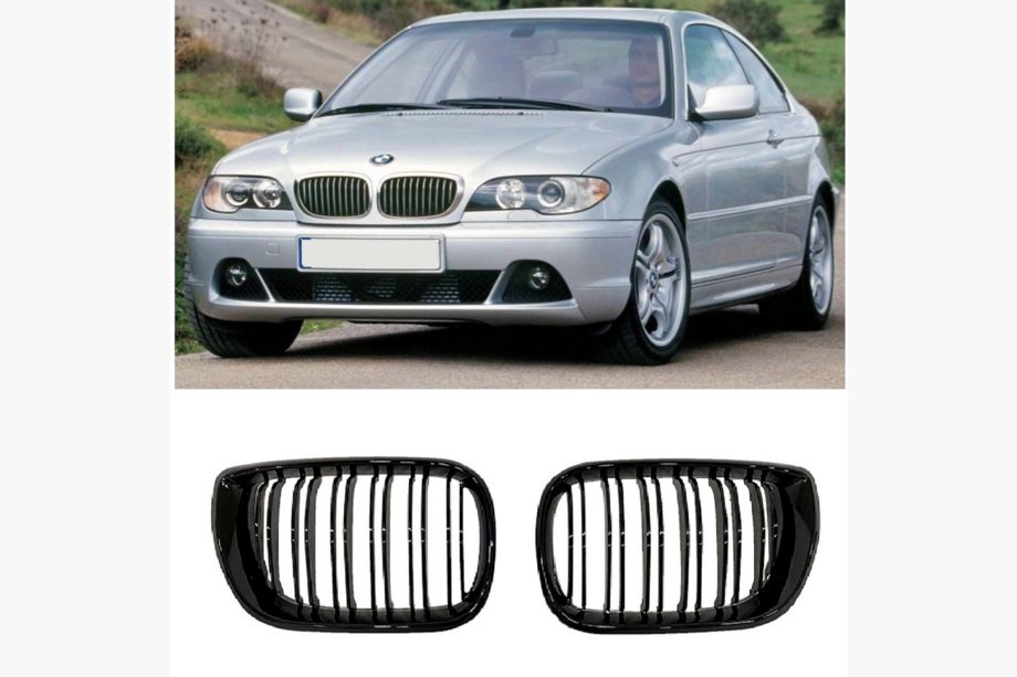 BMW 3 серія E46 1998-2006 рр. Ніздрі M-Look DPT (для Coupe 2003-2006, чорний глянець) Фото 3