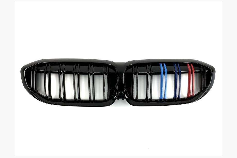 BMW 3 серія G20/G21 2018- рр. Ніздрі M-Look V2 (2018-2022, M-Color з чорною окантовкою) Фото 2