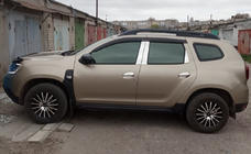 Renault Duster 2008-2017 рр. Молдинг дверних стійок (6 шт, нерж.) фото 1