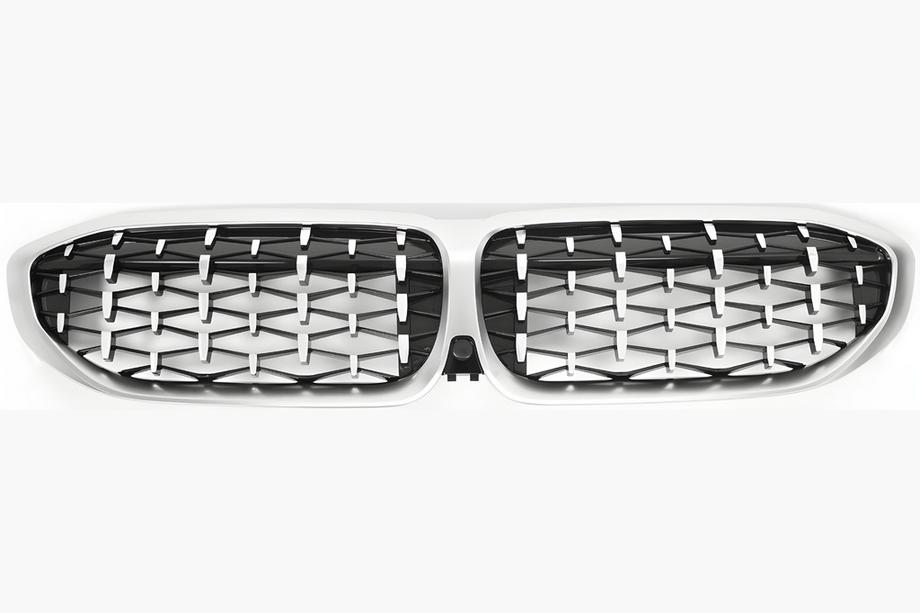 BMW 3 серія G20/G21 2018- рр. Ніздрі Diamond Silver (2018-2022, матовий хром окантовка) Фото 2