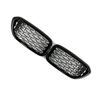 Ніздрі Diamond Silver V1 (2017-2020, чорна окантовка) BMW 5 серія G30/G31 2017-2023 рр. фото 3