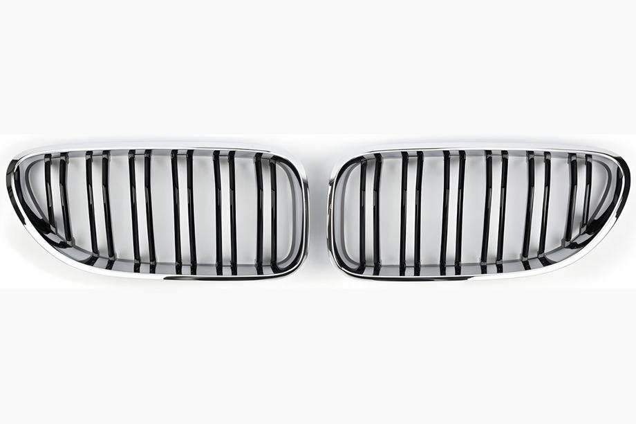 BMW 6 серія F12/F13/F06 2011-2018 рр. Ніздрі M-Look (чорний глянець з хром окантовкою) Фото 2