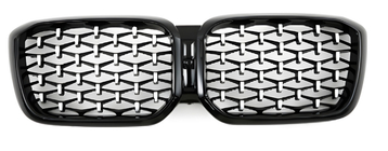 BMW X3 G01 2018- рр. Ніздрі Diamond Silver (2021+, чорна окантовка) фото 2