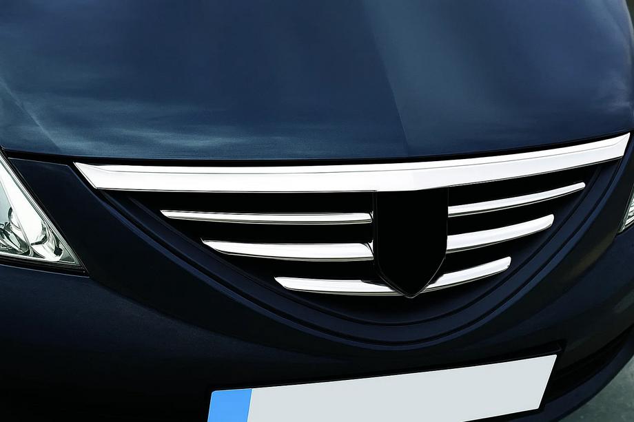 Dacia Logan I 2008-2012 рр. Накладки на решітку радіатора (нерж.) Image