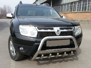 Renault Duster 2008-2017 рр. Кенгурятник з написом WT004 (нерж.) фото 1