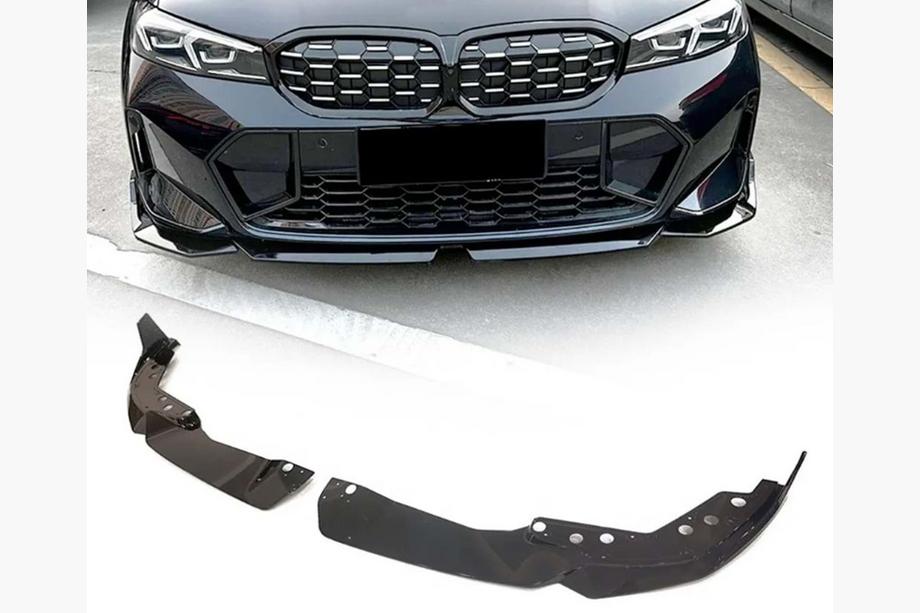 BMW 3 серія G20/G21 2018- рр. Передня Lip накладка DPT V-2 (для 2022+, M Technic, чорний глянець)
