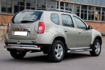 Dacia Duster 2008-2018 рр. Бічні труби з втавками (2 шт., нерж.) фото 4