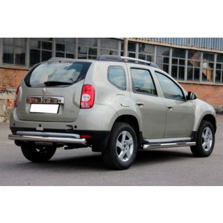 Бічні труби з втавками (2 шт., нерж.) Dacia Duster 2008-2018 рр. фото 4