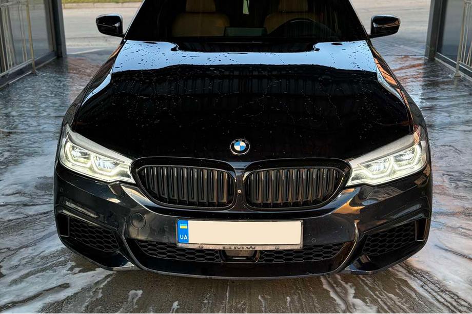BMW 5 серія G30/G31 2017-2023 рр. Накладка на передній бампер DPT Lip V2 (для M-Performance 2017-2020, чорний глянець) Фото 2